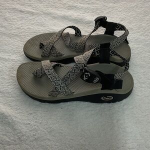 Woman’s Chaco Black and White Patterned Sandals